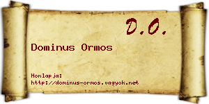 Dominus Ormos névjegykártya